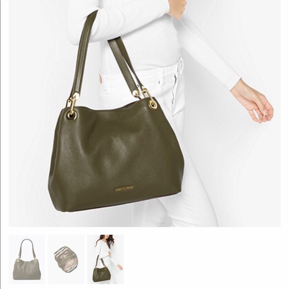 Michael kors raven large leather shoulder bag